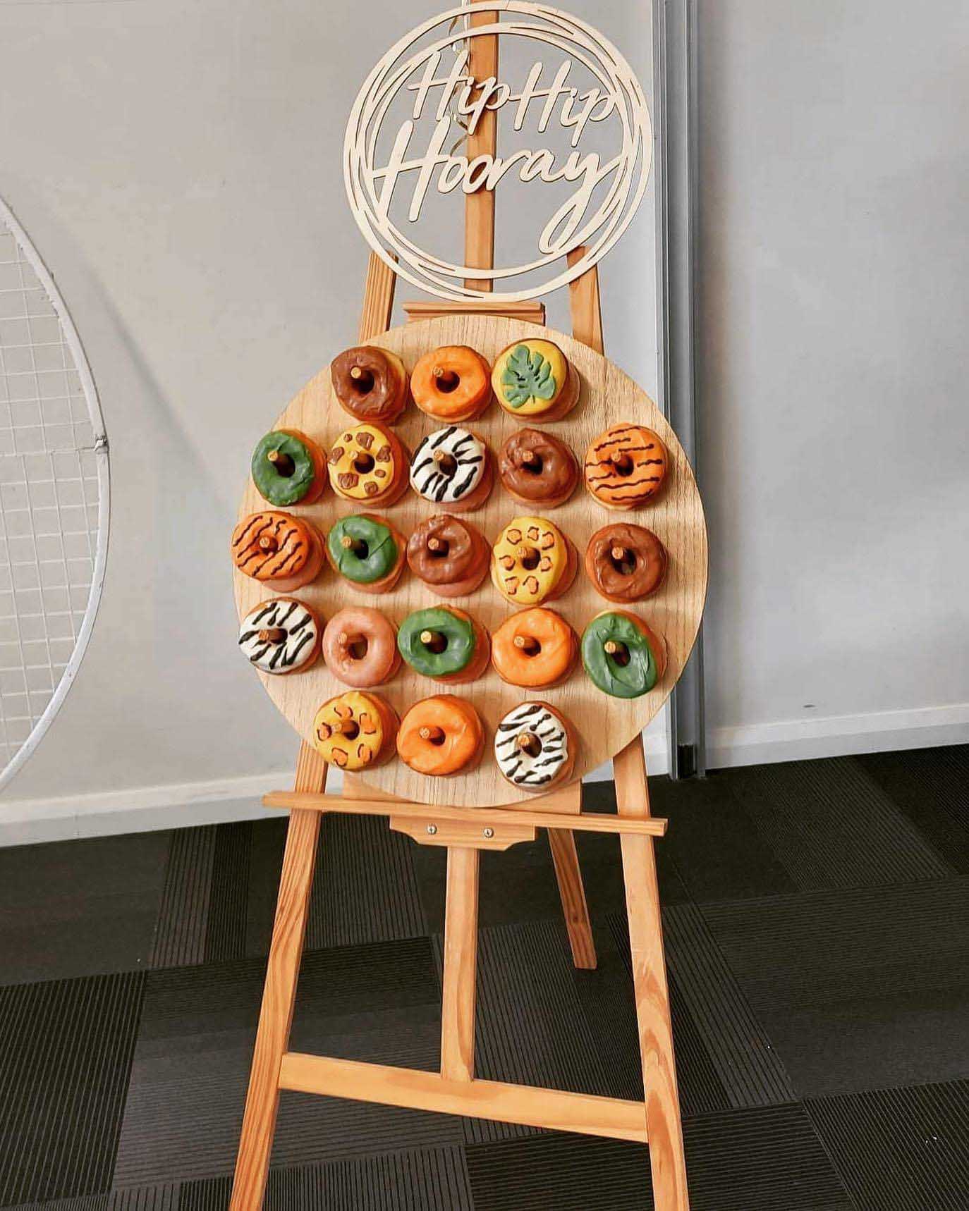 Wooden natural donut board